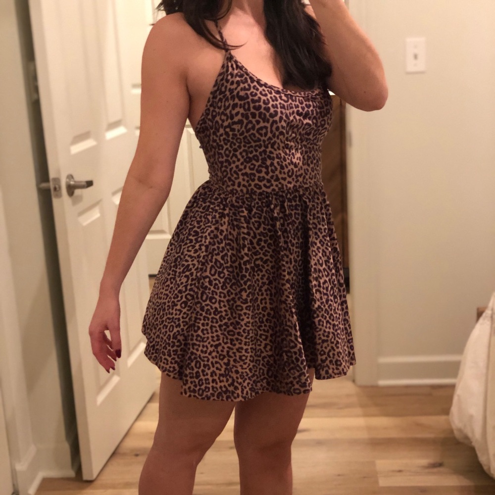American Apparel Leopard Skater Dress
